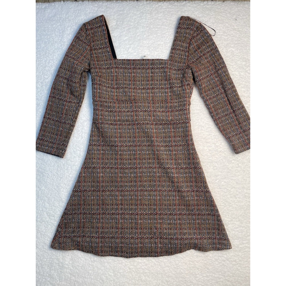 Free People Tweed Style Square Neck Short Dress Size 4
